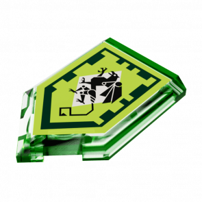 Плитка Lego Pentagonal Nexo Power Shield Mechanical Griffin Модифицированная Декоративная 2 x 3 22385pb101 6171905 Trans-Bright Green 4шт Б/У