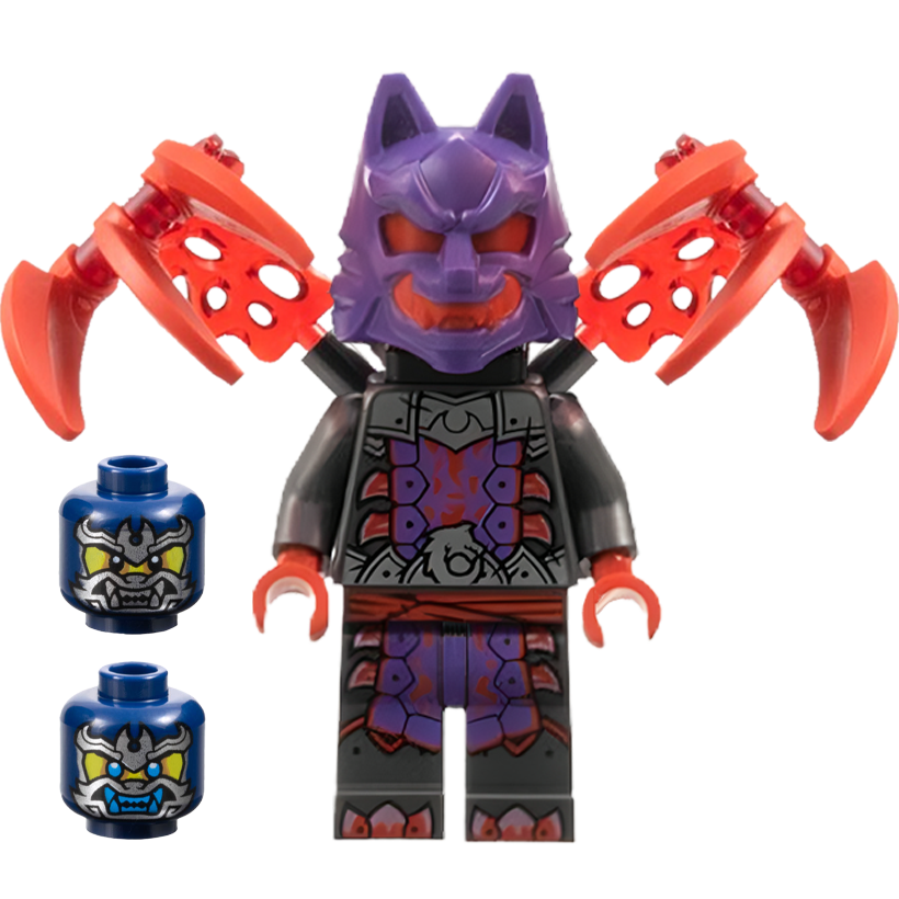 Фігурка Lego Wolf Clan Mask Warrior Dark Purple and Red Mask Energy Claws Ninjago njo0899 71820 Новий - Retromagaz