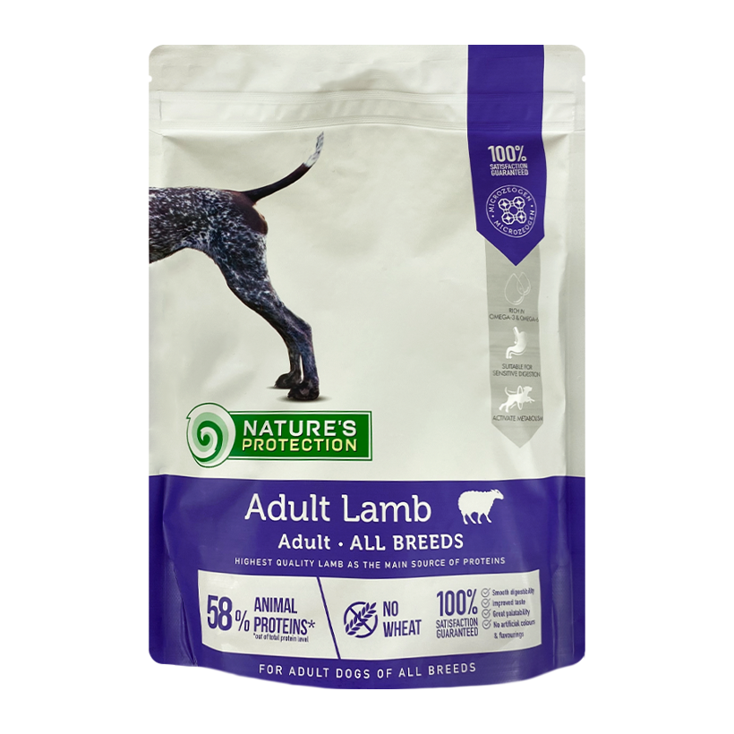 Сухой Корм Nature's Protection для Собак Nature's Protection Adult All Breeds Ягненок 500g - Retromagaz