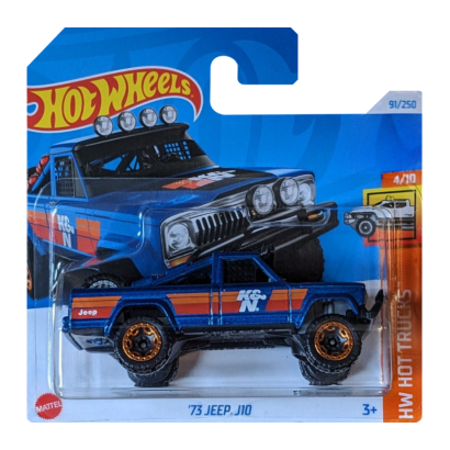 Машинка Базовая Hot Wheels '73 Jeep J10 Hot Trucks 1:64 HTC31 Blue - Retromagaz