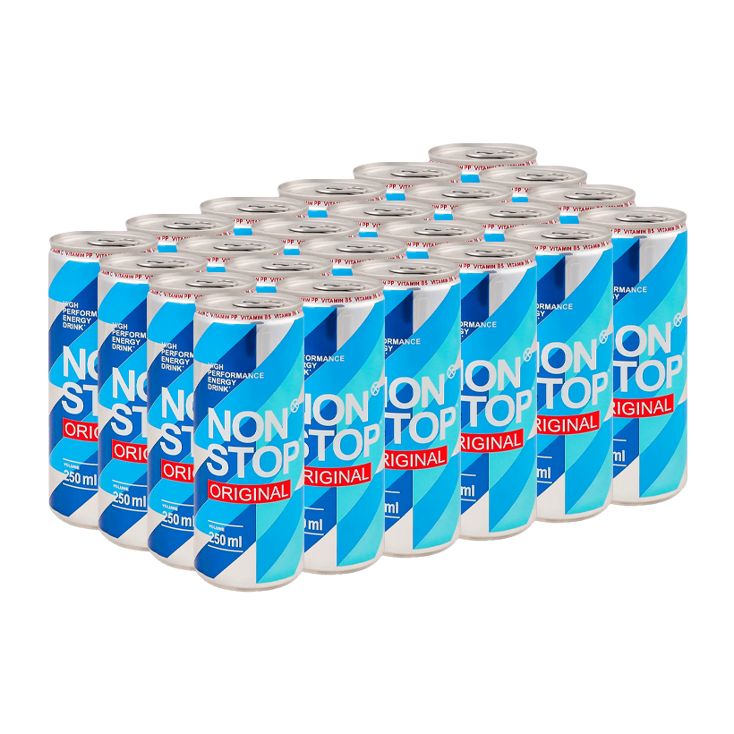 Набір Напій Енергетичний 24шт Non Stop Original 250ml - Retromagaz