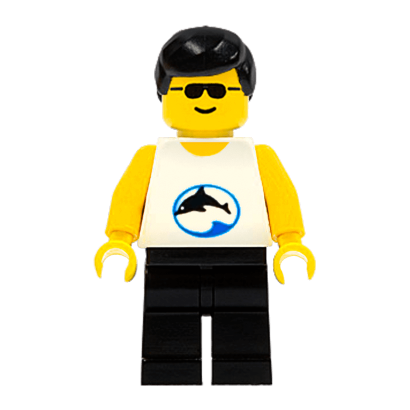 Фігурка Lego Blue Oval and Black Dolphin with Black Hair City Divers div024 Б/У - Retromagaz
