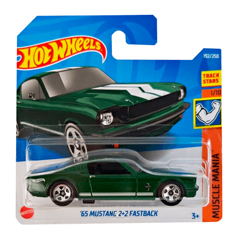 Машинка Базовая Hot Wheels '65 Mustang 2+2 Fastback Muscle Mania 1:64 HCV37 Green - Retromagaz