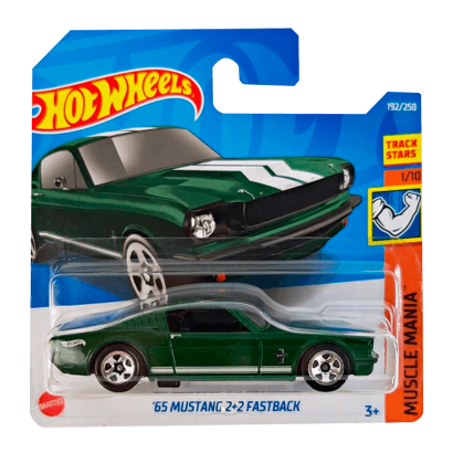 Машинка Базова Hot Wheels '65 Mustang 2+2 Fastback Muscle Mania 1:64 HCV37 Green - Retromagaz