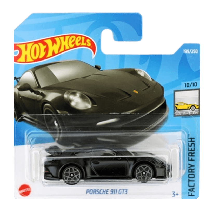 Машинка Базовая Hot Wheels Porsche Porsche 911 GT3 Factory Fresh 1:64 HCX85 Black - Retromagaz