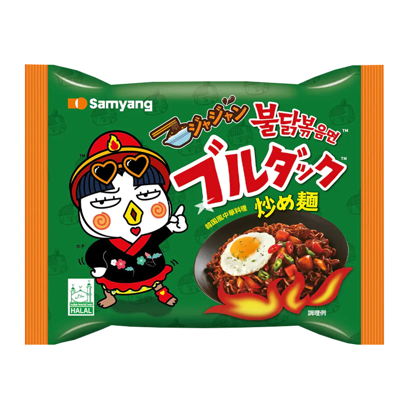 Лапша Samyang Buldak Jjajang Stir Fry Куриная в Бобовом Соусе Средне Острая 140g - Retromagaz