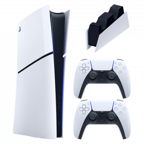 Набір Консоль Sony PlayStation 5 Slim Digital Edition 1TB White Новий  + Геймпад Бездротовий DualSense + Зарядний Пристрій Дротовий DualSense