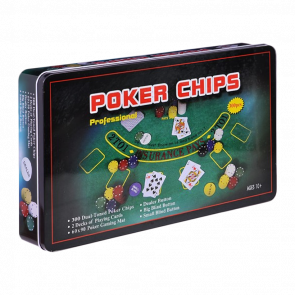 Набір International Toys Trading LTD Покерний набір на 300 фішок без номіналу + сукно (бляшана коробка) (IG-3007) Новий - Retromagaz