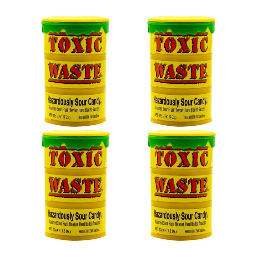 Набір Цукерки 4шт Toxic Waste Yellow Hazardously Sour Candy 42g - Retromagaz