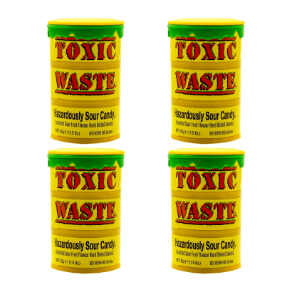 Набор Конфеты 4шт Toxic Waste Yellow Hazardously Sour Candy 42g - Retromagaz
