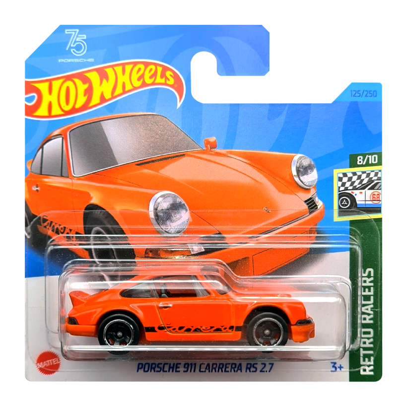 Машинка Базовая Hot Wheels Porsche '75 Porsche 911 Carrera RS 2.7 Retro Racers 1:64 HKJ82 Orange - Retromagaz