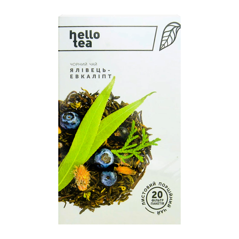 Чай Пакетированный Черный Hello Tea Можжевельник-Эвкалипт 40g - Retromagaz