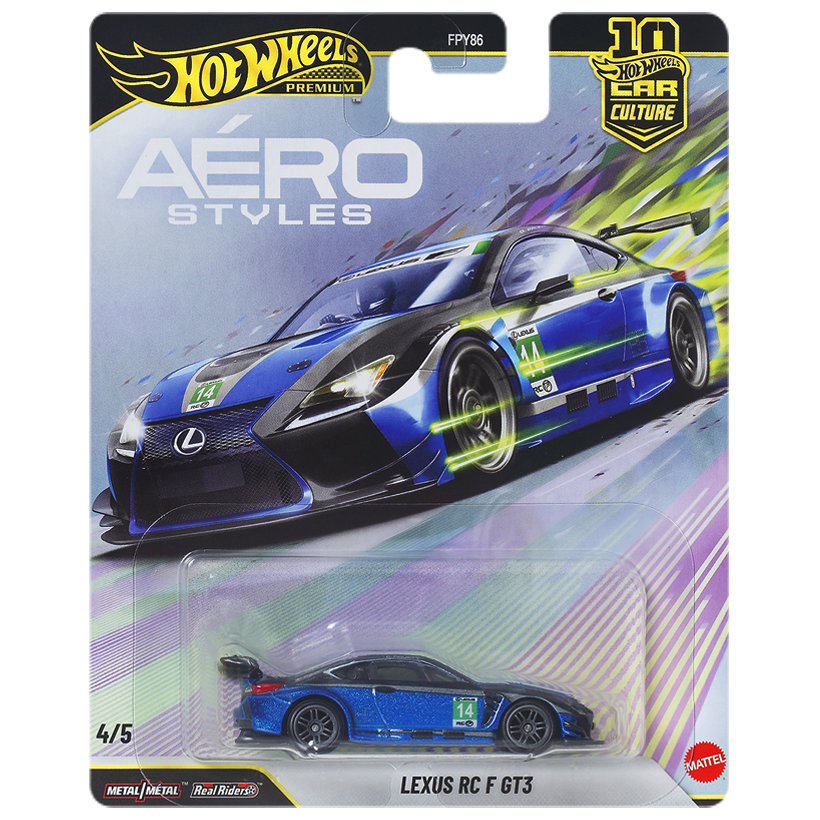 Машинка Premium Hot Wheels Lexus RC F GT3 Aerostyles 1:64 JKF35 Blue - Retromagaz