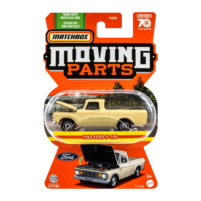 Тематическая Машинка Matchbox 1963 Ford F-100 Moving Parts 1:64 FWD28/HLG02 Tan - Retromagaz