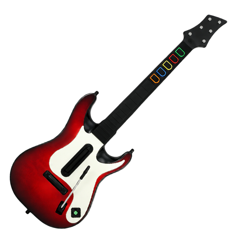 Гітара Бездротовий Activision Xbox 360 95905.805 Guitar Hero 5 Band Hero Black Red Б/У - Retromagaz