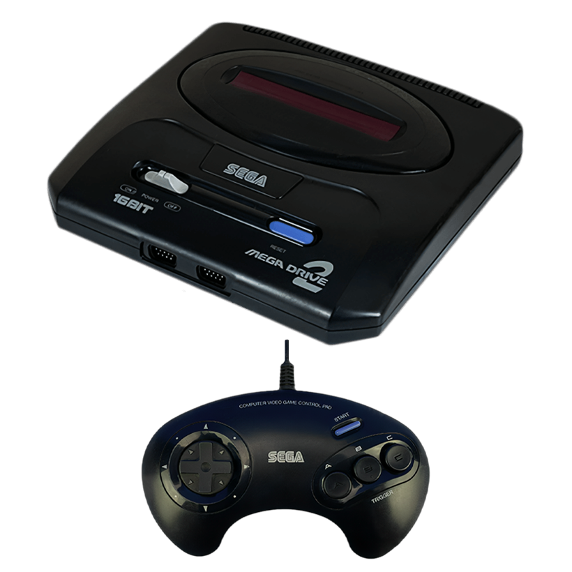 Набір Консоль Sega Mega Drive 2 HAA-2502 Japan Asia Black Б/У  + Геймпад Дротовий - Retromagaz