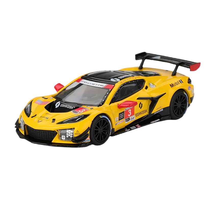 Машинка Premium MINI GT Chevrolet Corvette Z06 GT3.R#3 Corvette Racing 1:64 MGT01168-CH Yellow - Retromagaz