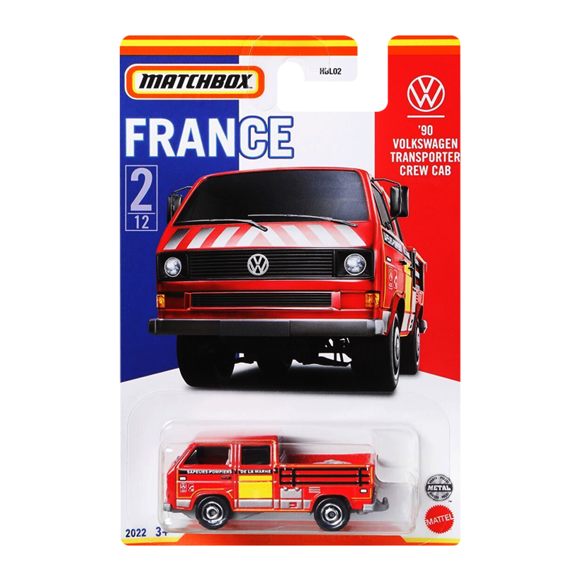 Тематична Машинка Matchbox '90 Volkswagen Transporter Crew Cab France 1:64 HBL02/HFH69 Red - Retromagaz