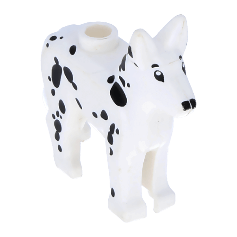 Фигурка Lego Земля Dog German Shepherd with Black Eyes Nose and Spots Pattern Animals 92586pb03 6025192 White Б/У - Retromagaz