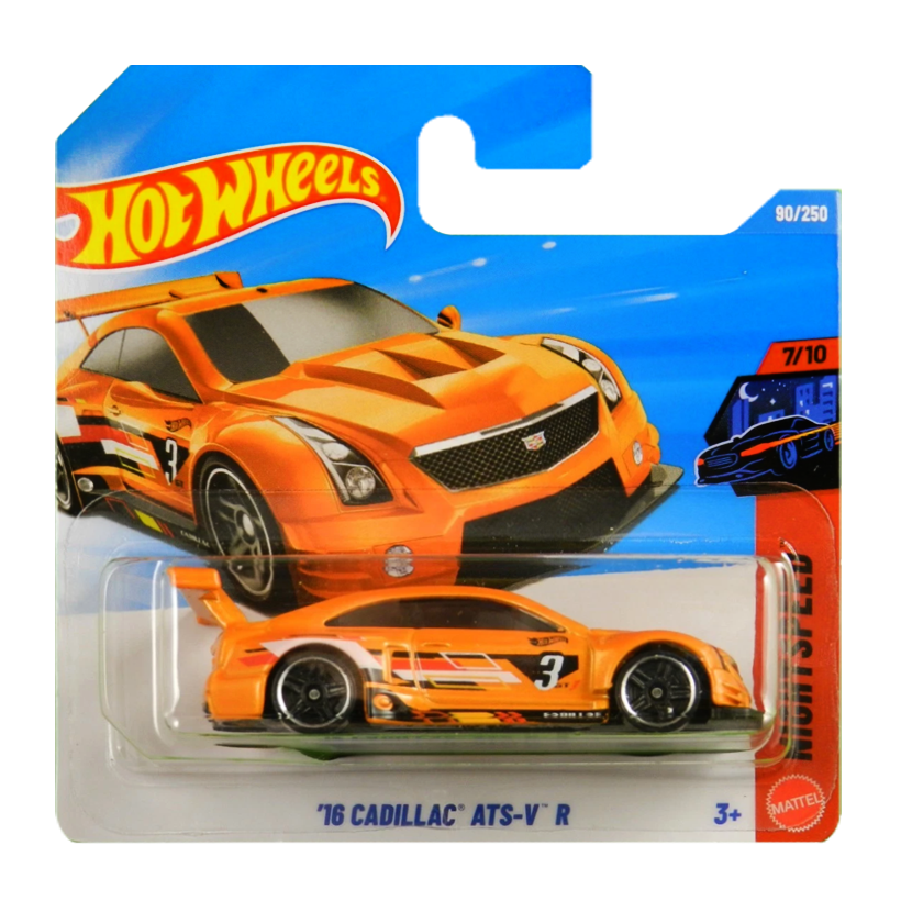 Машинка Базова Hot Wheels '16 Cadillac ATS-V R Nightspeed 1:64 JJJ52 Orange - Retromagaz