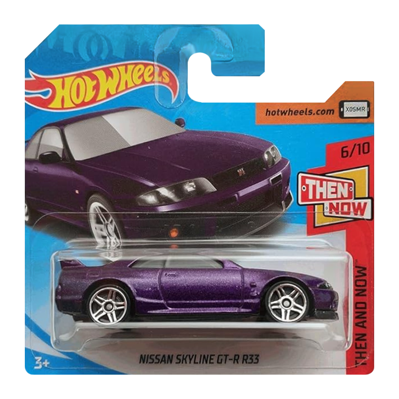 Машинка Базовая Hot Wheels Nissan Skyline GT-R R33 Then and Now 1:64 FJY75 Purple - Retromagaz