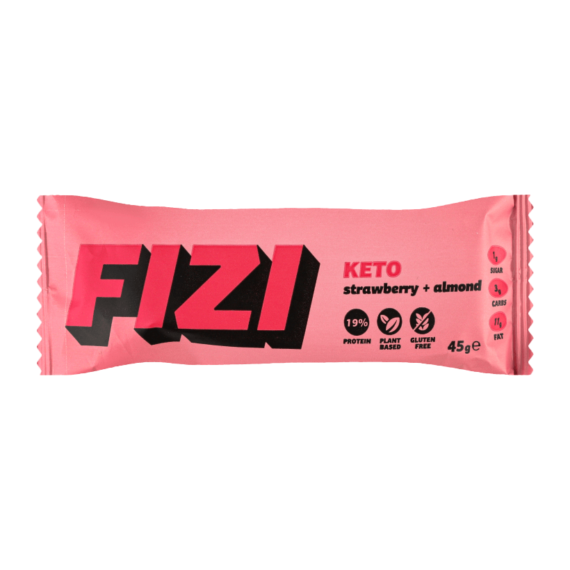 Батончик Fizi Протеїновий Keto Strawberry & Almond 45g - Retromagaz