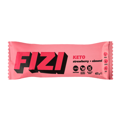 Батончик Fizi Протеїновий Keto Strawberry & Almond 45g - Retromagaz