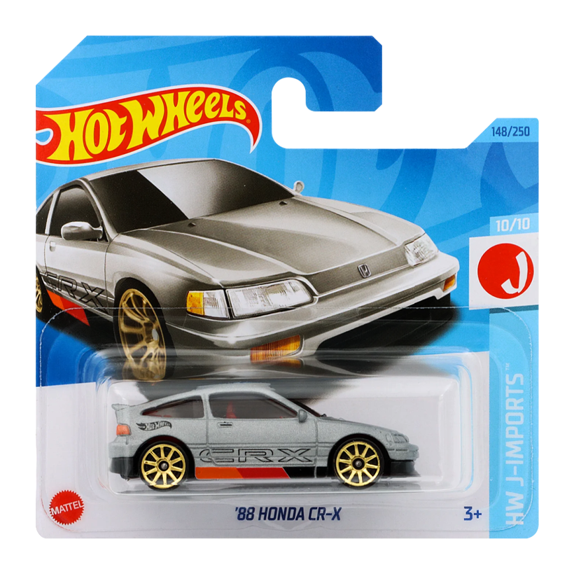 Машинка Базова Hot Wheels '88 Honda CR-X J-Imports 1:64 HKJ17 Metallic Silver - Retromagaz