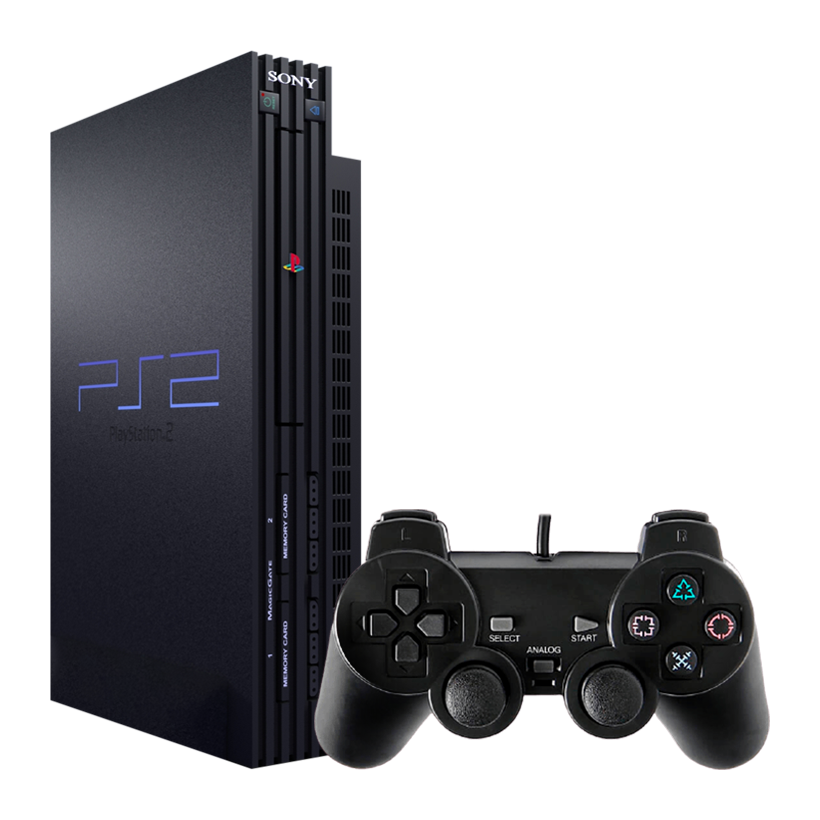 Набор Консоль Sony PlayStation 2 Chip Black Б/У  + Геймпад Проводной RMC Новый - Retromagaz