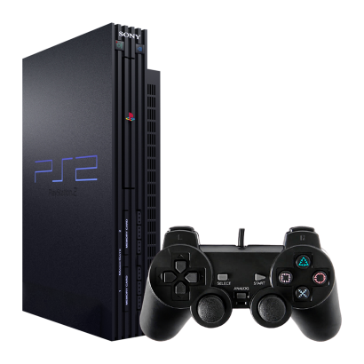 Набор Консоль Sony PlayStation 2 Chip Black Б/У  + Геймпад Проводной RMC Новый - Retromagaz