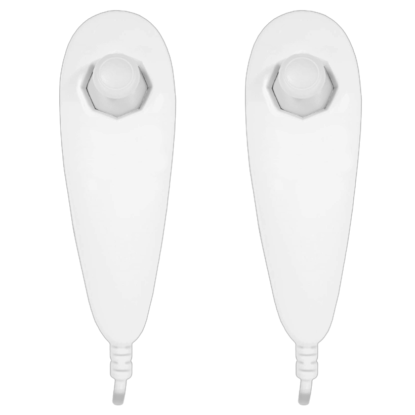 Набір Контролер 2шт Дротовий Nintendo Wii RVL-004 Nunchuk White 1m Б/У - Retromagaz