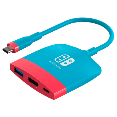 Адаптер Дротовий Hagibis Switch USB-C Hub Red Blue Новий - Retromagaz