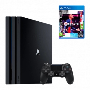 Набір Консоль Sony PlayStation 4 Pro CUH-70-71xx 1TB Black Б/У Хороший + Гра FIFA 21 Російська Озвучка Новий