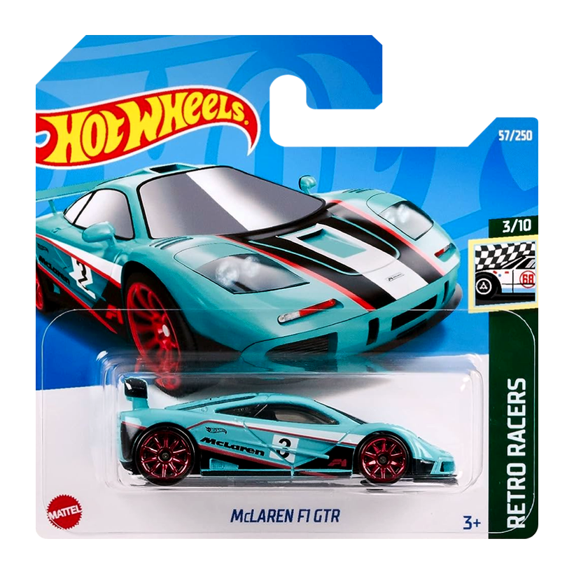 Машинка Базова Hot Wheels McLaren F1 GTR Retro Racers 1:64 HCW37 Light Blue - Retromagaz