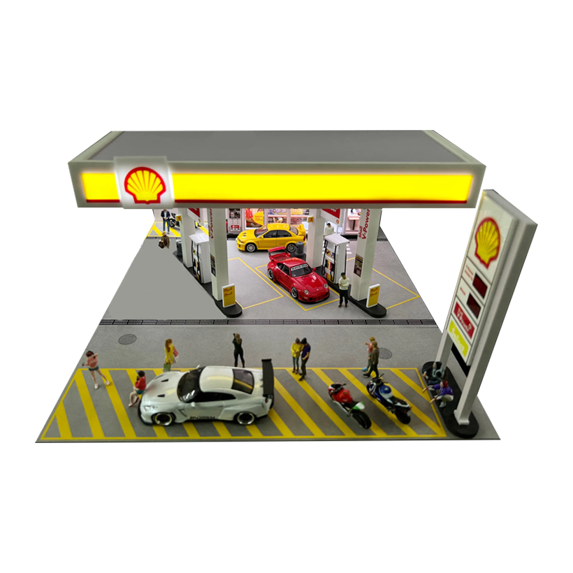 Диорама G-Fans Shell Gas Station 1:64 710035 Black - Retromagaz