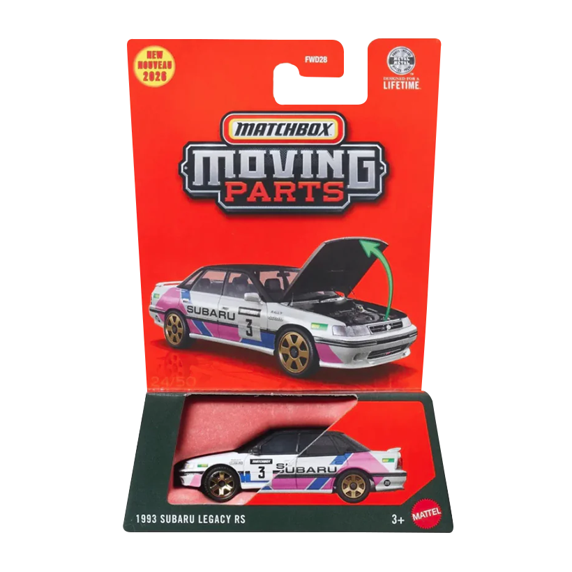 Тематична Машинка Matchbox 1993 Subaru Legacy RS Moving Parts 1:64 JHV33 White - Retromagaz