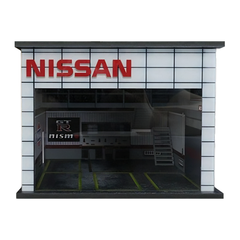 Диорама G-Fans Nissan Garage Diorama with LED 1:64 710017 Black - Retromagaz