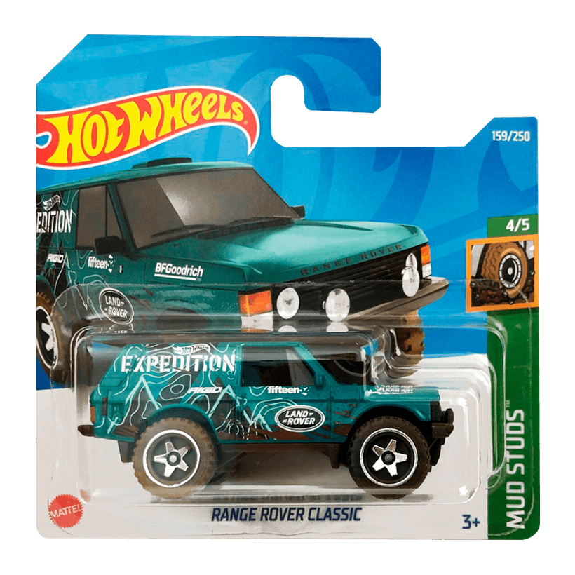 Машинка Базовая Hot Wheels Range Rover Classic Mud Studs 1:64 HCT76 Turquoise - Retromagaz