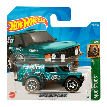 Машинка Базовая Hot Wheels Range Rover Classic Mud Studs 1:64 HCT76 Turquoise - Retromagaz