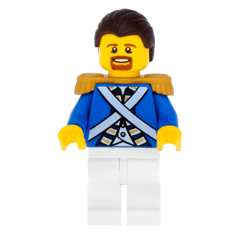 Фигурка Lego Pirates Bluecoat Sergeant 1 Brown Moustache and Goatee Adventure pi150 70410 Б/У - Retromagaz