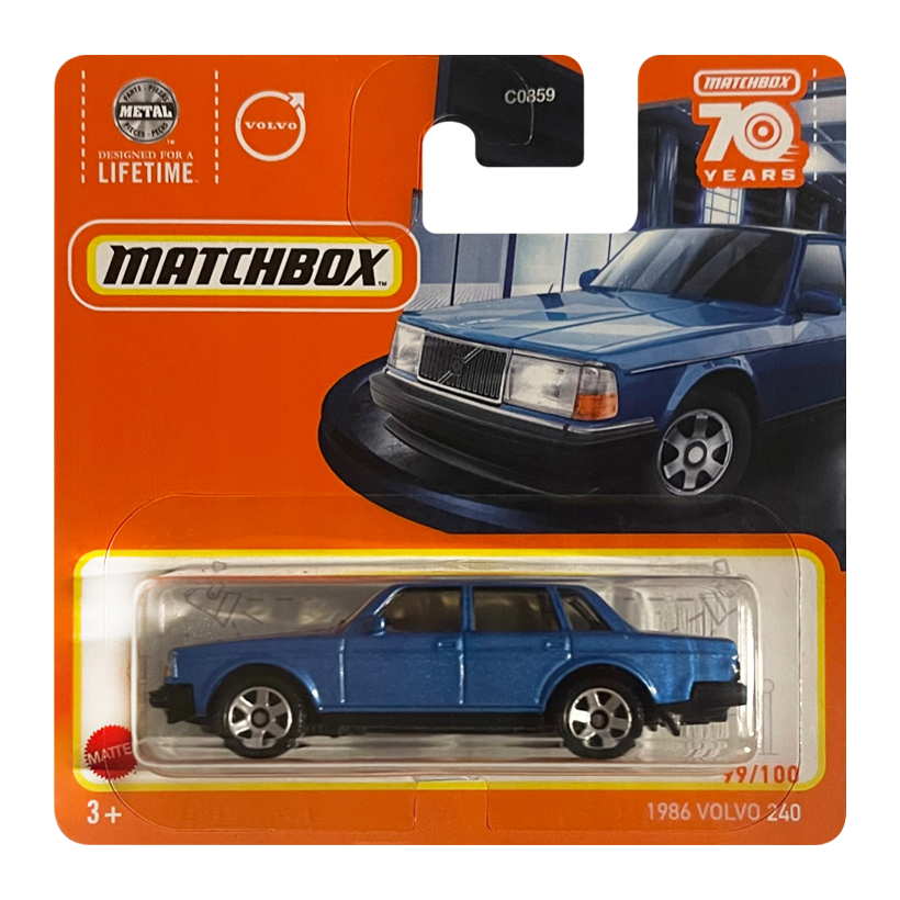 Машинка Велике Місто Matchbox 1986 Volvo 240 Showroom 1:64 HLC44 Blue - Retromagaz