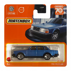 Машинка Велике Місто Matchbox 1986 Volvo 240 Showroom 1:64 HLC44 Blue - Retromagaz