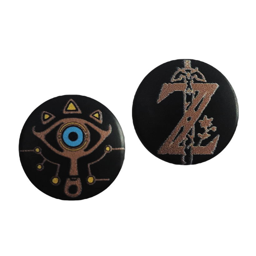 Накладки на Стіки 2шт RMC Zelda Sheikah Nintendo Switch Black Brown - Retromagaz