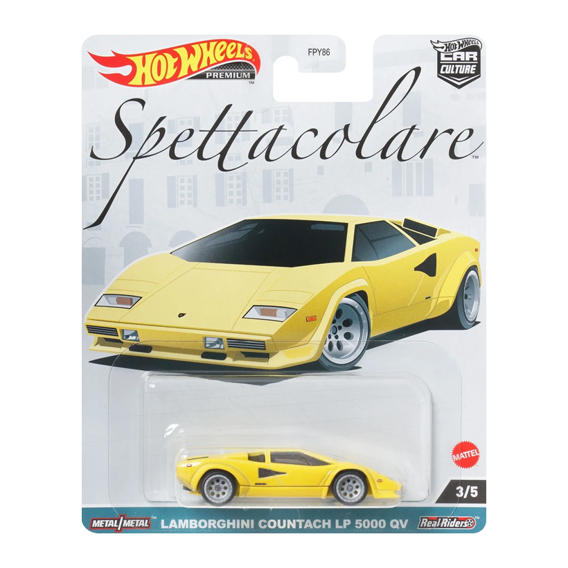Машинка Premium Hot Wheels Lamborghini Countach LP 5000 QV Spettacolare 1:64 FPY86/HKC47 Yellow - Retromagaz
