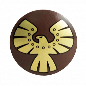 Оружие Lego Round with Rounded Front with Gold Eagle Pattern Щит 75902pb03 6033610 Dark Brown Б/У