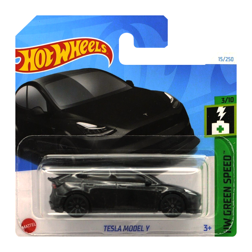 Машинка Базовая Hot Wheels Tesla Model Y Green Speed 1:64 HTC93 Black - Retromagaz