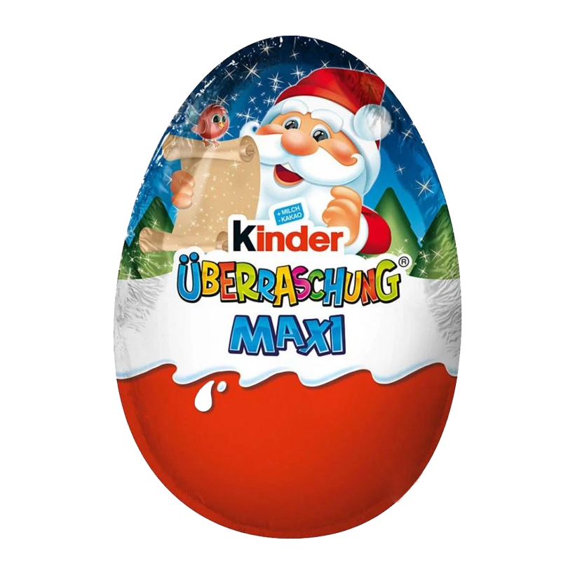 Шоколадное Яйцо Kinder Surprise MAXI Christmas 100g - Retromagaz