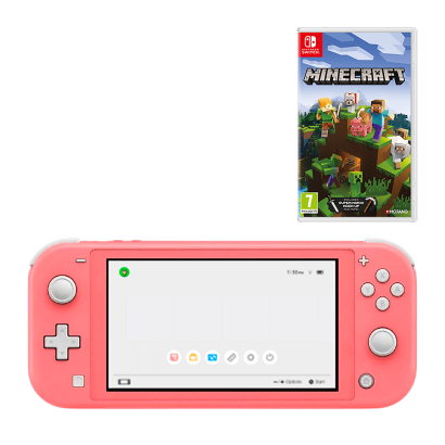 Набір Консоль Nintendo Switch Lite 32GB Coral Новий  + Гра Minecraft Російська Озвучка - Retromagaz