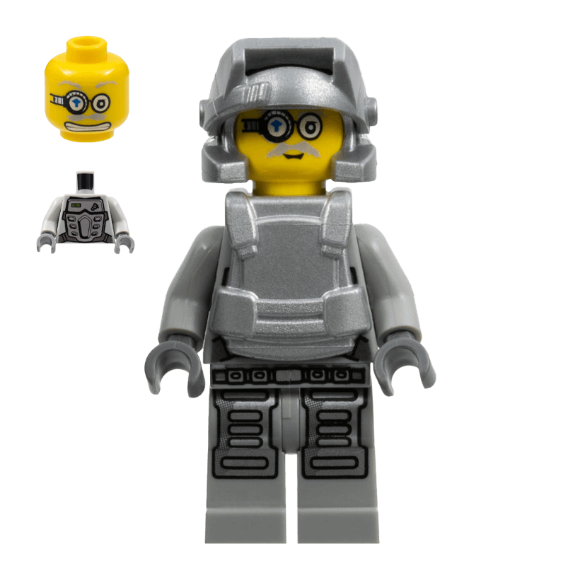 Фигурка Lego Power Miners Brains Grey Outfit Space pm032 Б/У - Retromagaz