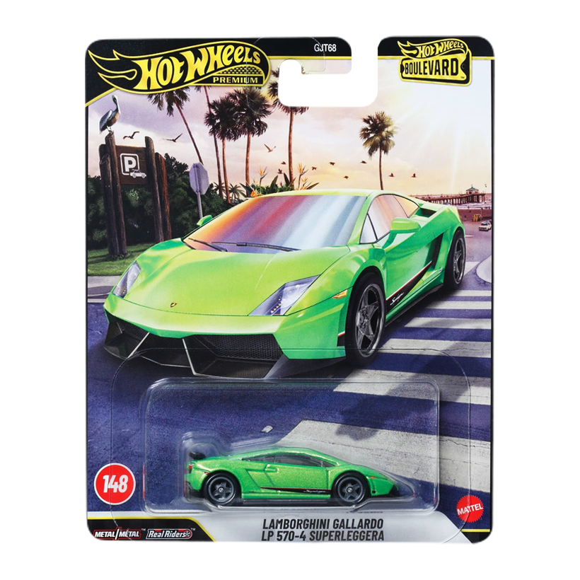 Машинка Premium Hot Wheels Lamborghini Gallardo LP 570-4 Superleggera Boulevard 1:64 JHW28 Green - Retromagaz